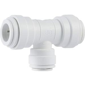 John Guest Speedfit 3/8 Inch x 3/8 Inch x 1/4 Inch OD Reducing Tee, Push to Connect Plastic Plumbing Fitting, PP30121208WP