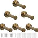 Bath Towel Hooks, 6 Pack Round Coat Hooks, Sturdy Wall Mounted Robe Hook, SUS 304 Stainless Steel Heavy Duty Clothes Hanger, Wall Towel Hooks for Bathroom Bedroom Kitchen (4 in, Gold)