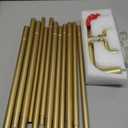 Gold Double Curtain Rod Set, USFOOK Blackout Wrap Around Curtain Rods for Windows 48 to 84 Inch, 6/8 Inch Room Darkening Curtain Rod 32 to 86 Inch, Decorative Double Drapery Rods