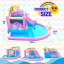 Inflatable Bounce House Water Slide Combo, Blow Up Water Slides for Backyard, Kids Jumper with Climbing Wall, Basketball Hoop, Splash Pool with Blower