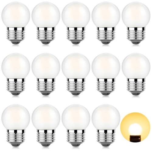 Sphoon Dimmable LED 3W Small Light Bulb, 25w Equivalent E26 Standard Screw Base, G40 Soft Warm White 2700K 260lm Frosted Lights Bulb for Bathroom, Bedroom, Table Lamp Bulb, Bedside Accent 12 Pack