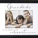 Malden International Designs 4x6 Grandkids Script Sentiments Picture Frame Grandkids Are The Greatest Gift Your Heart Will Ever Know White MDF Wood Frame Raised Black Outer Wood Moulding