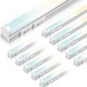 3CCT LED Shop Lights for Workshop 4FT, 3000K 4000K 6500K Adjustable T5 Integrated Single Fixture, 3WT 10W 14W 18W Switchable Ceiling and Under Cabinet Light for Garage Warehouse, 10 Pack
