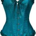 YUNAR Women's Halloween Victorian Floral Lace Bustier Overbust Corset tops for women Plus Size (Medium)