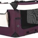 Collapsible Dog Travel Crate,Portable Soft-Sided Pet Carrier Extra Large Cat Carrier with Soft Plush Plush Mat for Indoor and Outdoor,28x20x20in,Purple