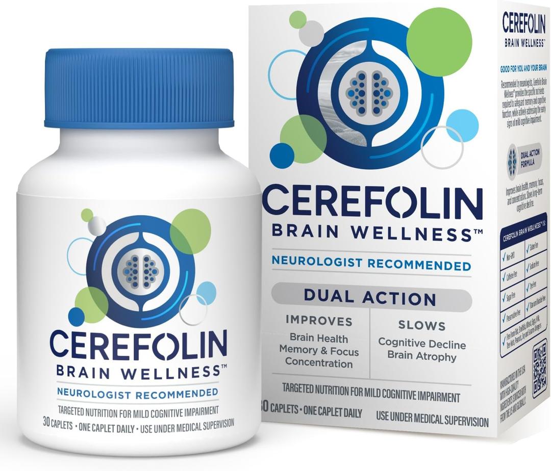 Cerefolin Brain Wellness, Targeted Nutrition for Cognitive Support, Improves Memory, Focus & Concentration, L-Methylfolate, NAC, B12, Neurologist Recommended (30 Count) Best By 11/2027