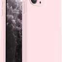 Vooii Compatible with iPhone 11 Pro Max Case, Upgraded Liquid Silicone with [Flat Edges] [Camera Protection] [Soft Anti-Scratch Microfiber Lining] Phone Case for iPhone 11 Pro Max - Chalk Pink
