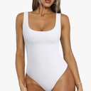 REORIA Bodysuit for Women Scoop Neck Sleeveless Tank Top Bodysuits 2025 Sexy Thong Bodysuit Basic Leotards for Women L