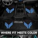 Premium Color TPE Floor Mats for Ram 1500 Crew Cab 20192024 | Bucket Seats | All-Weather Custom Fit Floor Liners Full Set | Hydro Blue Wing Design | No Rear Under-Seat Storage (Not Classic)