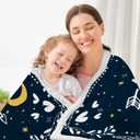 GEEMBI Birthday Gifts for Mom from Daughter or Son - Blue Mama Wearable Blanket Hoodie 47x72 in - Birthday Gifts for Women, Gift for Mother in Law, Mama Gift Ideas, Blanket for Mom (Blue - Bear Family)