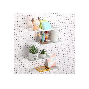 Pcs Pegboard Shelves, 10 x 4 Inch Metal Shelf Brackets Pegboard Tray Accessories Wall Organizer for Craft Room Home Garage Nursery Workbench Kitchen (White)