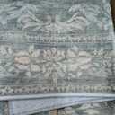 jinchan Green Floral 3x5 Area Rugs for Entryway - Machine Washable Vintage Distressed Design Low-Pile Soft Non-Shedding Carpet for Kitchen Bedroom Entrance Laundry Living Room (3x5ft,Dark Green)