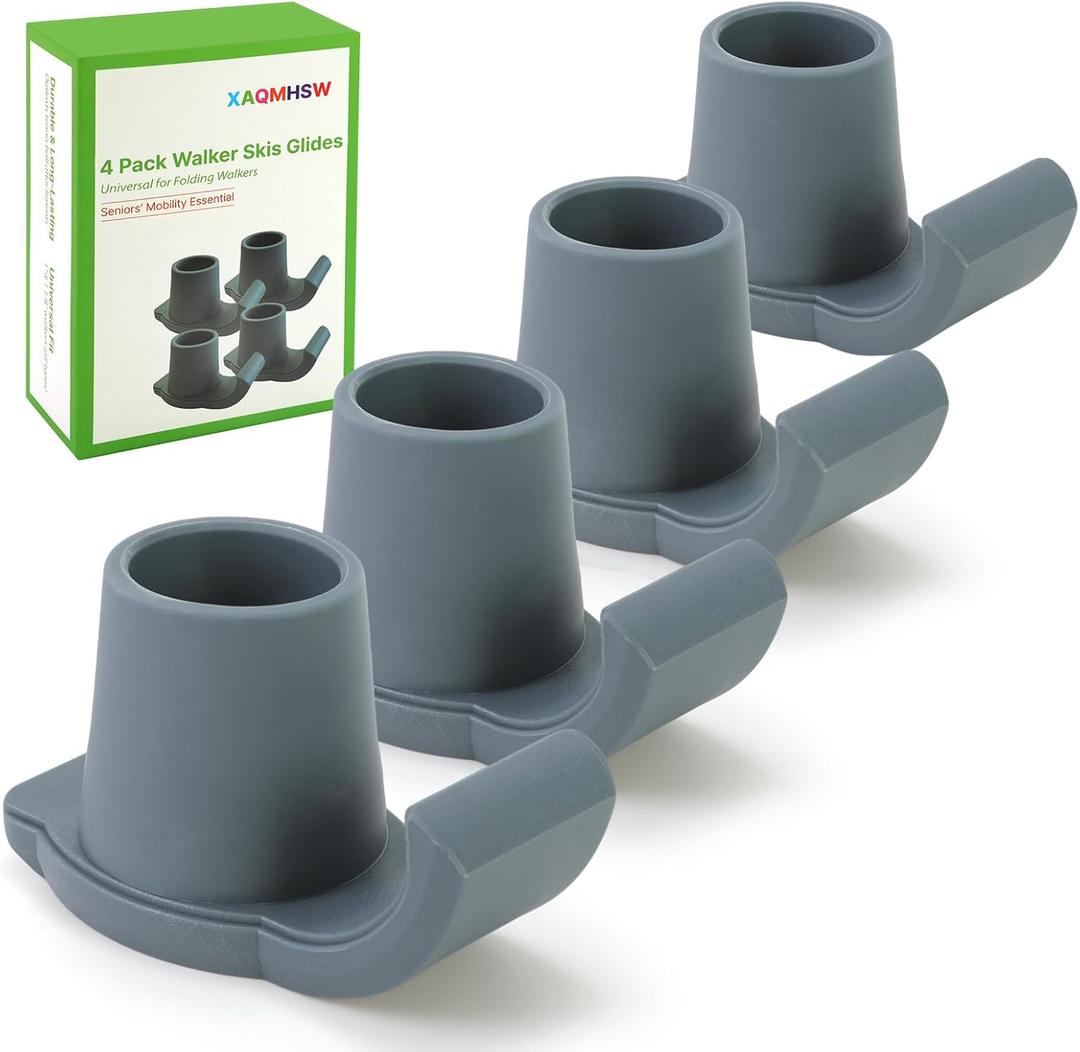 4 Pack Walker Skis Glides  Universal Sliders for Folding Walkers, Ideal Mobility Walker Accessories for Seniors