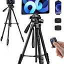 JOILCAN Phone Tripod Stand, 68" Tripod for iPad iPhone Tablet with Remote Universal Holder Carry Bag, Travel Aluminum Tripod for Video Recording Photos Vlogging Compatible with iPad Pro iPhone Camera