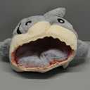Cat Cave Bed | Shark Plush Nest Anti-Slip Bottom - Cartoon Cat Nest Small Dog Bed - for Kitten Puppy Small Dog Pet Indoor Sleeping Calming Bedroom Living Room Balcony Apartment Winter (Gray)