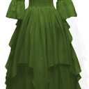 Abaowedding Women's Gothic Witch Dress Medieval Renaissance Costume Victorian Dress, 2XL/3XL