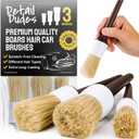 Soft Boars Hair Car Detailing Brush Set for Washing (3 Pack) - Car Detailing Kit - Automotive Cleaning Brush