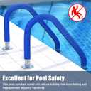 Pool Handrail Covers with Zippers 4 6 8 10 Ft Inground Swimming Pools Hand Rail Cover, Anti-Slip Cool Touch Heat Resistant, Blue, Non Slip Swim Pool Railing Ladder Stair Handle Grip (8 Feet 2 Pcs)