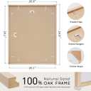 20x24 Solid Oak Wood Picture Frame, Natural Oak, 1 Pack