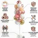 Set of 2 Balloon Column Kit with Nude&Pastel Pink&Metallic Gold White Balloons, Base and Pole - DIY Balloon Tower Stand for Party Decorations, Wedding Backdrop, Birthday, Bridal Shower