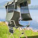 Docusvect Folding Camping Chair with Shade Canopy for Adults, Canopy Chair for Outdoors Sports with Cup Holder, Side Pocket for Camp, Beach, Tailgates, Fishing - Support 330 LBS