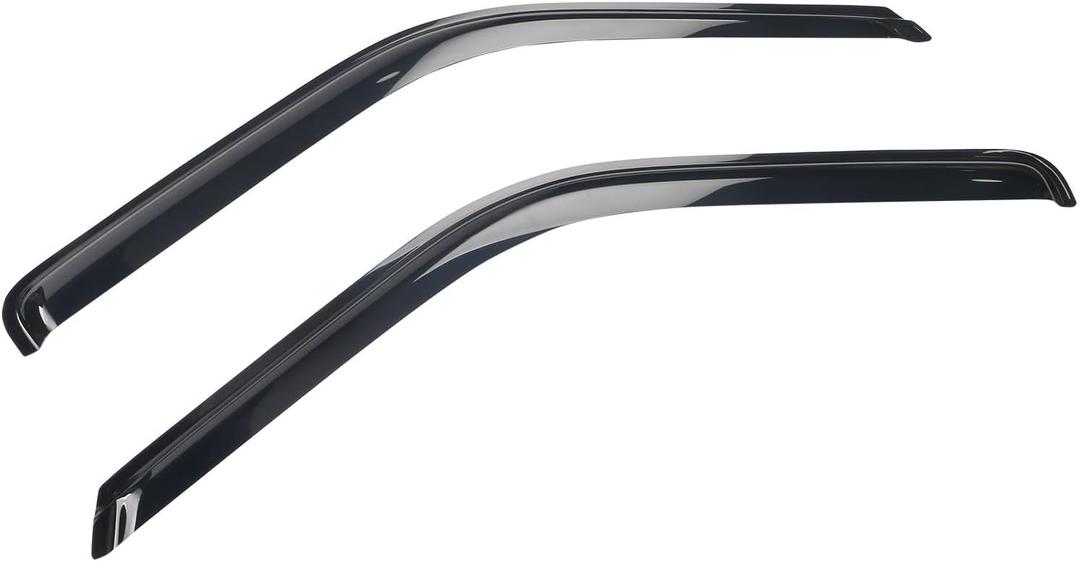 IKON MOTORSPORTS Tape On External Window Visor, Compatible with 1988-1998 Chevy C & K Reg Cab Pickup, Slim Style Acrylic Smoke Tinted Sun Rain Wind Guards Shield Vent