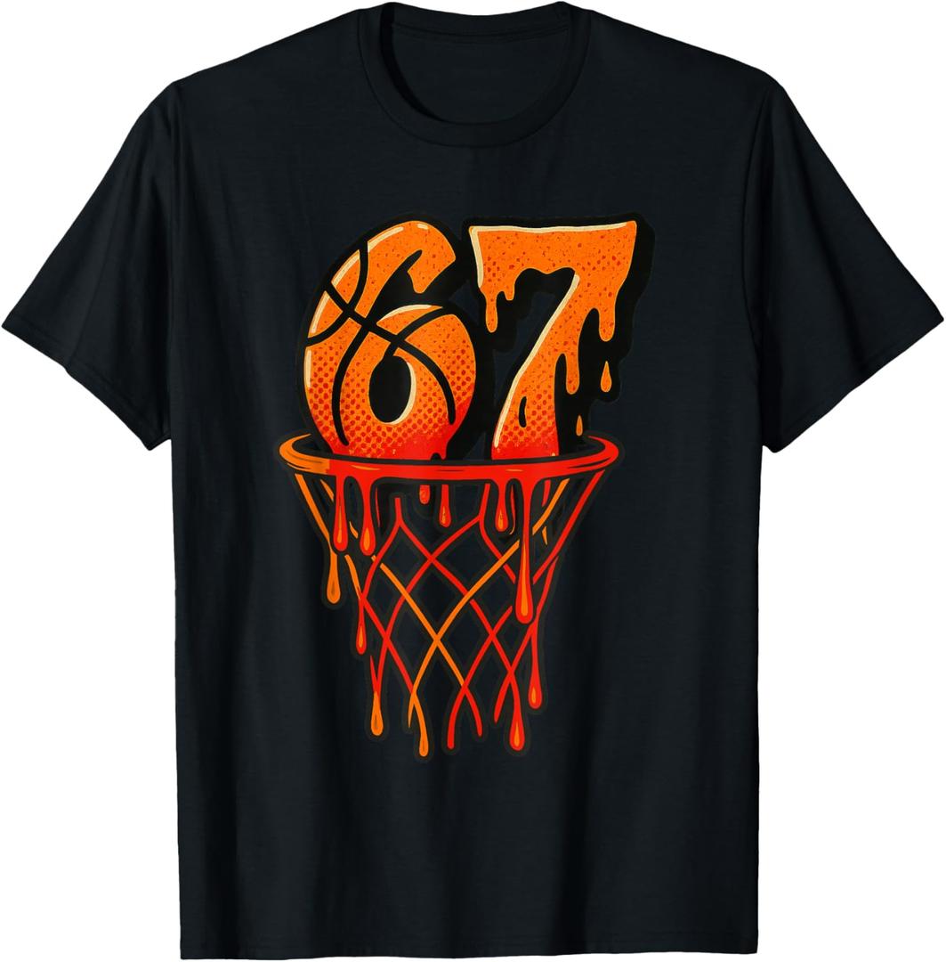 Kids 67 Basketball Ice Cream Drip Six Seven T-Shirt XS