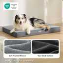 Bedsure Memory Foam Dog Crate Bed for Extra Large Dogs - XL Orthopedic Pet Beds with Removable Washable Cover and Nonskid Bottom - Plush Flannel Fleece Top Pet Mat, Grey