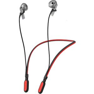 HALLJOY for Galaxy Buds 4/4 Pro/Buds 3/3 Pro Strap Neckband, Anti-Lost Accessories, Support Volume Control, Ergonomic Design, Fit Airpods Pro 3/2/1, Airpods 4, 3, 2, 1, Black Band/Red Tip