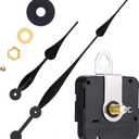 Hicarer High Torque Quartz Long Shaft Clock Mechanism Replacement with 12 Inch Long Spade Hands Clock Movement Replacement Motor for DIY (Black)