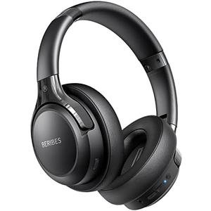 BERIBES Bluetooth Headphones Over Ear, 65H Playtime and 6 EQ Music Modes Wireless Headphones with Microphone, HiFi Stereo Foldable Lightweight Headset, Deep Bass for Home Office Cellphone PC Ect.