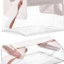 2 Pcs Clear Travel Toiletry Bags with Magnetic Closure TSA Approved Magnetic Travel Containers Clear Makeup Bag Cosmetic Pouch for Women Men Traveling(Light Pink)