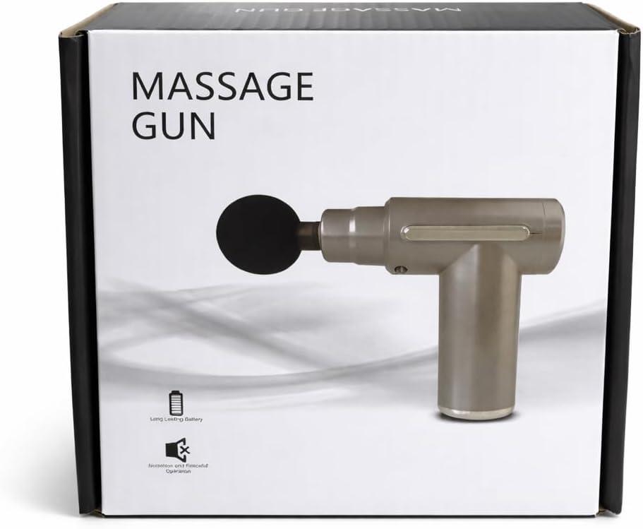 Mini Portable Massage Gun with 4 Heads, USB Rechargeable, Quiet Brushless Motor, Durable and Lightweight Design for Full Body