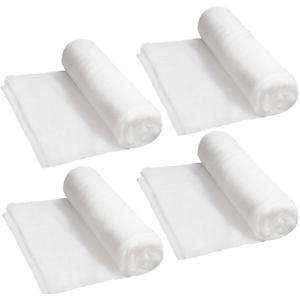 JOYIN Christmas Snow Blanket Roll Soft Thick Artificial Snow Sheets, Cotton Fabric Under The Xmas Tree for Holiday Decor and Winter Displays Christmas Table Decorations (15In x 10 Ft, 4 PCS)