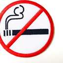 TH No Smoking Sign Symbol Warning Cigarette Smoke Embroidered Sew on Iron on Patch for Backpacks Jeans Jackets Clothing.