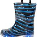 FUNCOO PLUS Toddler Kids Rain Boots Boys Girls Light Up Waterproof Boot with Handles Size 22