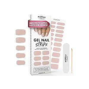  6X 
MOYOU LONDON Semi Cured Gel Nail Strips - 20 Pcs. Waterproof Gel Nail Wraps, Cures in Sunlight or UV/LED Lamp, Lasts Up to 2+ Weeks, Stretchable, Easy to Apply & Remove, Vegan & Cruelty-Free
