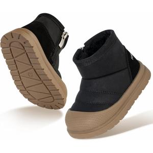 Toddler Snow Boots for Girls and Boys - Kids Winter Shoes for Girl Boy  - Kid Mini Brown Shoe for US Size: 5.5 - 6 toddler