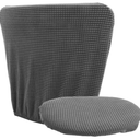 Cover Set, Elastic Stretchable Deep Gray Corn Velvet Protective Slipcover for Computer Desk Chair, Includes Backrest and Seat Cushion, Suitable for Office and Home Couch Use