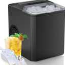 Countertop Ice Maker, 9 Cubes in 6 Mins, 26lbs in 24Hrs, 2 Sizes of Bullet Ice, Auto-Cleaning, Portable Ice Machine with Handle, Basket and Scoop for Home Kitchen, Party, Camping(Classic Black)
