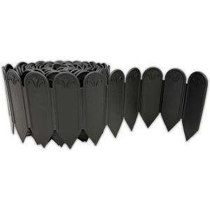 DAIM FlexWall Edge Landscape Edging, Fancy Garden Edging for Landscaping, Sturdy Garden Fencing & Landscape Border that Retain Soil & Stop Weeds, for Landscaping & Fencing Project, Black, 6" x 16.5 ft