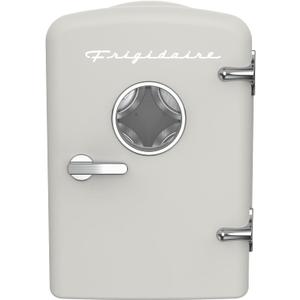 Frigidaire EFMIS171 Retro Mini Portable Personal Fridge - Ideal for Home, Office or Dorm - Includes Carrying Handle, AC/DC Wall/Car Charger (Grey)