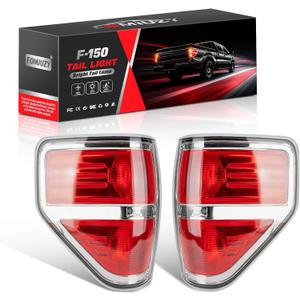 Tail Lights Assembly Fit Ford F150 F-150 2009 2010 2011 2012 2013 2014 Rear Brake Back Up Cover Taillight Lens Left Driver Right Passenger Replaces BL3Z13404AB BL3Z13405AB(Bulb Included)