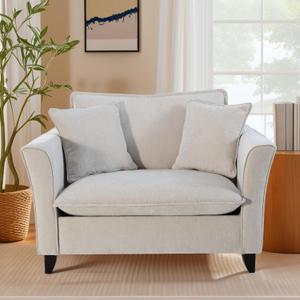 ERYE Living Room Accent Chair, Modern Chenille Upholstered Wider Seat Cushion Leisure Armchair W/2 Pillows and Removable Cover for Home Apartment,Bedroom,Office