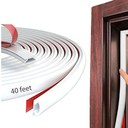 White Rubber Weather Stripping Door Seal Strip, D Shape Door Weather Seal Strip, Self-Adhesive Soundproofing Frame Insulation Tape for Doors Frame/Window Seal,Blocks Cold Drafts Noise