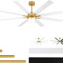 72'' Ceiling Fan with Lights and Remote, Low Profile Modern Ceiling Fan Gold, 6 Speed, Reversible, 3000k-6000k LED, Quiet DC Motor for Indoor Outdoor Bedroom Living Room