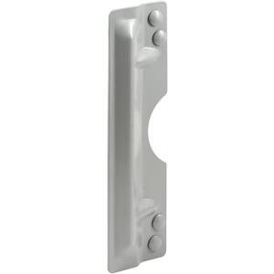 Prime-Line U 9503 Steel Latch Guard Plate Cover for Out-Swinging Doors, Gray (Single Pack) (3 in. x 11 in.)