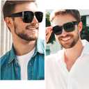 Night Vision Driving Glasses Fit Over Eyeglasses for Men Women, Anti Glare Polarized Night time Glasses Yellow Lens (A07 Black Frame/Grey Lens)