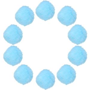 uxcell 20Pcs Faux Fur Pom Pom Balls, 2.4 Inch Soft Fluffy Pompoms for Hats Keychains Scarves Gloves Bags Accessories, Light Blue