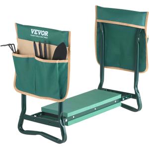 VEVOR Garden Kneeler and Seat Heavy Duty, Portable Garden Stool with 6'' EVA Kneeling Pad and 2 Tool Bags, Folding Garden Bench to Relieve Knee & Back Pain, Great Gifts for Seniors, Family Gardeners